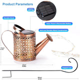 2PCS Solar Watering Can LED Light Strings – Outdoor Decorative Solar Lanterns, IP65 Waterproof Garden Lights