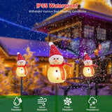 1Pc Solar Christmas Lamp – 3 Snowmen Outdoor Garden Stake Light, IP55 Waterproof, Warm White LED for Yard, Patio & Holiday Décor
