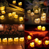 LED Tea Lights Flameless Candles with Timer – 12 Pack Warm White Flickering Candles for Christmas, Weddings, Home Decor & Parties