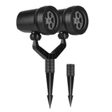 1Pc Christmas Snowflake Projector Light Dual Head LED Stake Light IP44 Waterproof Xmas Decoration For Holiday Indoor Outdoor Use Garden Patio Wall Deco