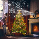 1Pc Christmas Snowflake Projector Light Dual Head LED Stake Light IP44 Waterproof Xmas Decoration For Holiday Indoor Outdoor Use Garden Patio Wall Deco