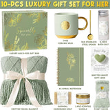 Self Care Gifts for Women – Luxury Get Well Soon Gift Basket with Blanket, Candle & Spa Set | Birthday, Christmas, Thinking of You Gifts for Mom, Sister, Friend, Wife
