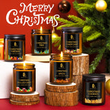 Christmas Candle Set – Holiday Scented Soy Candles Gift Box (4 or 6 Pack) | Christmas Tree, Cookies, Spices & Candy Cane Scents | Perfect Christmas Gift for Women & Men