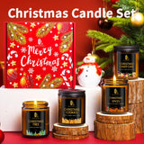 Christmas Candle Set – Holiday Scented Soy Candles Gift Box (4 or 6 Pack) | Christmas Tree, Cookies, Spices & Candy Cane Scents | Perfect Christmas Gift for Women & Men