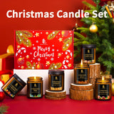 Christmas Candle Set – Holiday Scented Soy Candles Gift Box (4 or 6 Pack) | Christmas Tree, Cookies, Spices & Candy Cane Scents | Perfect Christmas Gift for Women & Men