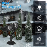 1Pc Christmas Snowflake Projector Light Dual Head LED Stake Light IP44 Waterproof Xmas Decoration For Holiday Indoor Outdoor Use Garden Patio Wall Deco