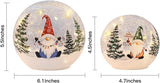 Set of 3 Crackle Glass Ball Christmas Decorations with LED Lights – Snowman & Winter Scene Table Decor