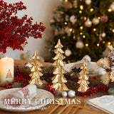 5Pcs Gold Christmas Reindeer Statue Set with Christmas Tree Figurines – Elegant Tabletop Christmas Decor for Home, Mantel & Holiday Centerpiece (Gold & Silver)