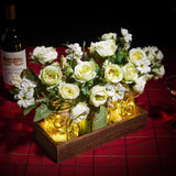 3 Pcs Mason Jar Centerpiece with LED Lights – Farmhouse Table Decor for Dining Room, Kitchen & Living Room