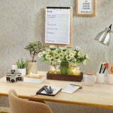 3 Pcs Mason Jar Centerpiece with LED Lights – Farmhouse Table Decor for Dining Room, Kitchen & Living Room