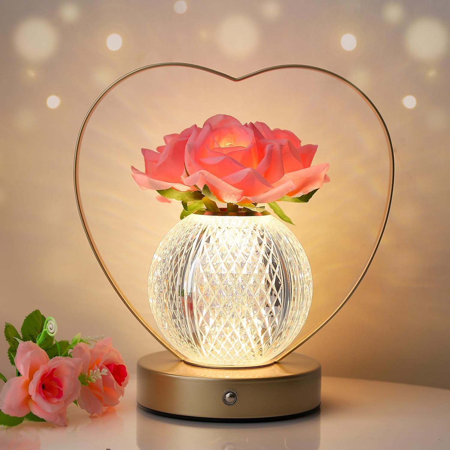 Sunflower Touch Table Lamp – Cordless Rechargeable 3-Color Dimmable Flower Light Gift