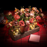 3 Pcs Mason Jar Centerpiece with LED Lights – Farmhouse Table Decor for Dining Room, Kitchen & Living Room