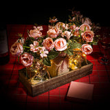 3 Pcs Mason Jar Centerpiece with LED Lights – Farmhouse Table Decor for Dining Room, Kitchen & Living Room