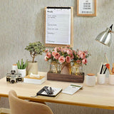 3 Pcs Mason Jar Centerpiece with LED Lights – Farmhouse Table Decor for Dining Room, Kitchen & Living Room