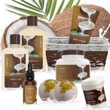 Luxury Vanilla Coconut Spa Gift Basket for Women – 9 Piece Home Spa Set with Bath Bombs, Body Oil, Bubble Bath & Towel – Perfect Gift for Mom, Wife & Girlfriend