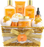 Christmas Gifts for Women – 10 Pc Almond Milk & Honey Spa Gift Basket | Luxury Bath & Body Self Care Set for Mom, Wife, Girlfriend – Relaxation & Birthday Gift Box