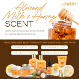 Christmas Gifts for Women – 10 Pc Almond Milk & Honey Spa Gift Basket | Luxury Bath & Body Self Care Set for Mom, Wife, Girlfriend – Relaxation & Birthday Gift Box