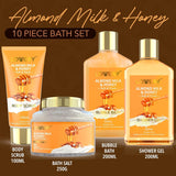 Christmas Gifts for Women – 10 Pc Almond Milk & Honey Spa Gift Basket | Luxury Bath & Body Self Care Set for Mom, Wife, Girlfriend – Relaxation & Birthday Gift Box