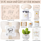 Get Well Soon Gifts Basket for Women – 11Pc Spa Self Care Package, Recovery Gift Set After Surgery, Feel Better, Encouragement Gifts