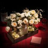 3 Pcs Mason Jar Centerpiece with LED Lights – Farmhouse Table Decor for Dining Room, Kitchen & Living Room