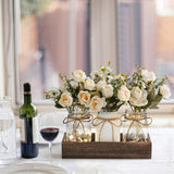 3 Pcs Mason Jar Centerpiece with LED Lights – Farmhouse Table Decor for Dining Room, Kitchen & Living Room